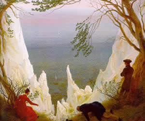 Caspar David Friedrich, Chalk Cliffs on Rügen, 1818-19, oil on canvas, Oskar Reinhart Foundation, Winterthur