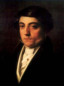 Rossini da giovane ritratto da Vincenzo Camuccini